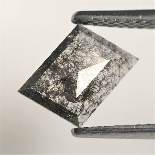 0.86 Ct Salt and Pepper Geometric Shape Natural Loose Diamond, 7.10 mm x 5.45 mm x 1.90 mm Parallelogram Cut Natural Diamond SJ70/36