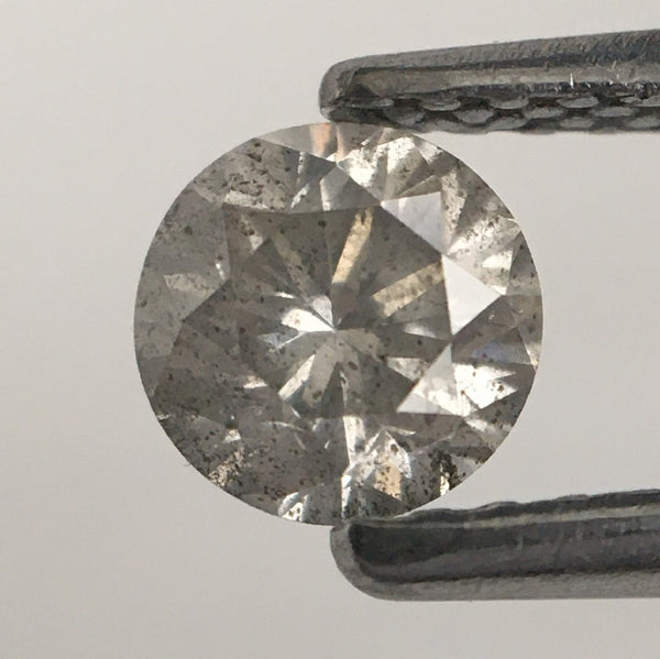 0.46 Ct Natural Fancy Grey Round Brilliant Cut Diamond, 4.80 mm X 3.30 mm Natural Loose Diamond, Natural Loose Brilliant Cut Diamond SJ16/22