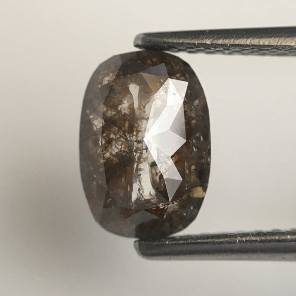 Pair 2.14 Ct Oval Cut Brownish Grey Natural Loose Diamond 8.50 mm X 6.00 mm, Brown Oval Shape Rose Cut Natural Faceted Loose Diamond SJ14/07