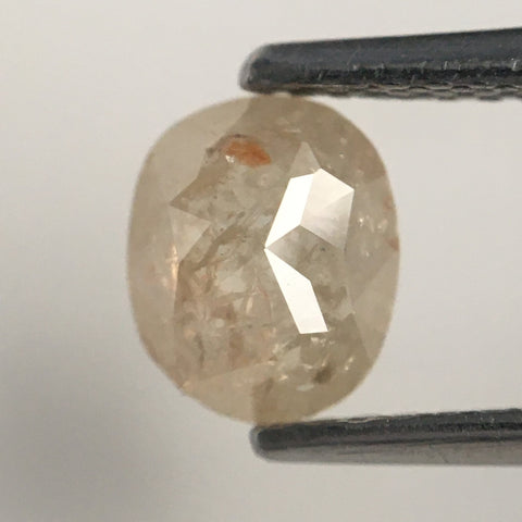 0.69 Ct Oval Shape Grey Color Natural Loose Diamond Flat Base, 6.38 mm X 5.22 mm X 2.50 mm Oval Shape Rose Cut Natural Loose Diamond SJ05/34