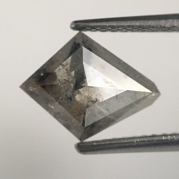 1.35 Ct Fancy Grey color geometric shape natural loose diamond, 11.00 mm X 8.70 mm Kite Shape Back Flat grey Diamond SJ13/12