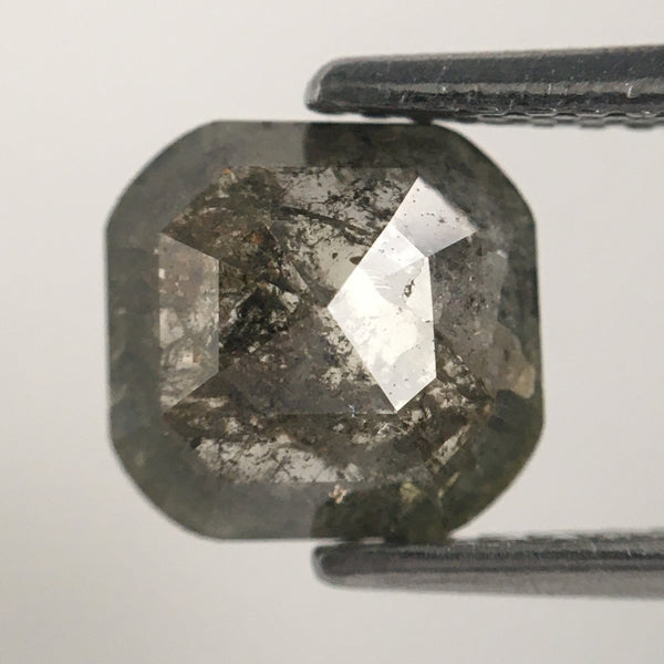 1.33 Ct 7.28 mm X 7.02 mm X 2.80 mm Dark Grey  Cushion Cut Natural Loose Diamond Excellent Diamond quality Use for Jewelry making SJ05/37