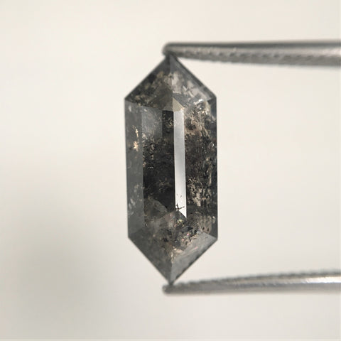 3.92 Ct Natural Loose Diamond Long Hexagon shape salt and Pepper 16.82 mm x 6.85 mm x 3.44 mm Step cut Natural diamond SJ71/05