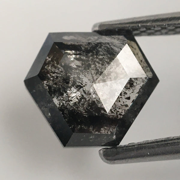 1.28 Ct Geometric Shape Natural loose Diamond Salt and Pepper 6.54 mm x 7.69 mm x 2.61 mm, Shield Shape Diamond best for Ring SJ70/34