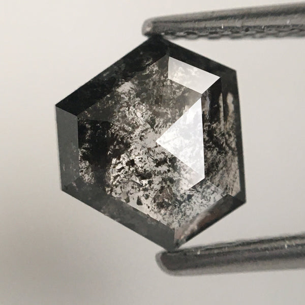 1.28 Ct Geometric Shape Natural loose Diamond Salt and Pepper 6.54 mm x 7.69 mm x 2.61 mm, Shield Shape Diamond best for Ring SJ70/34
