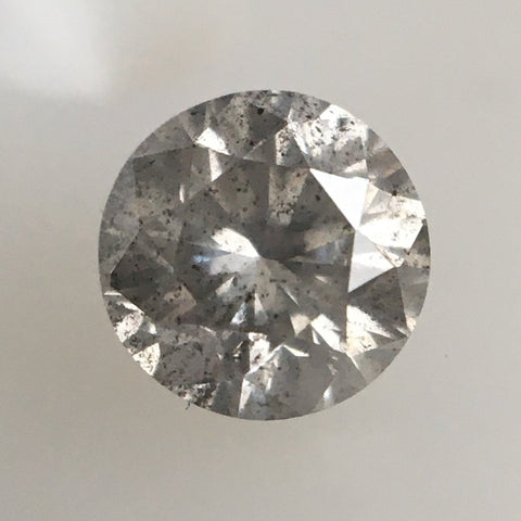 0.46 Ct Natural Fancy Grey Round Brilliant Cut Diamond, 4.80 mm X 3.30 mm Natural Loose Diamond, Natural Loose Brilliant Cut Diamond SJ16/22