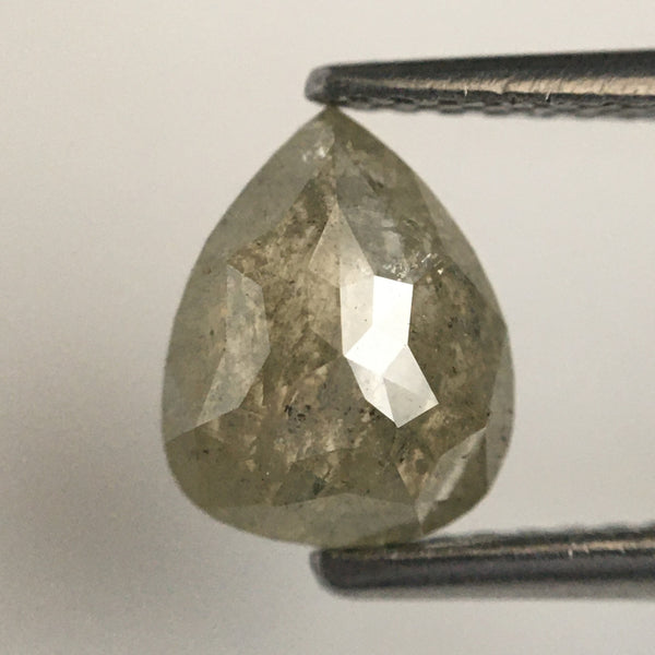 1.35 Ct Yellow Color Pear Shape Loose Natural Diamond, 7.90 mm X 6.40 mm Gray and Yellow Rose Cut Pear Natural Loose Diamond SJ14/16