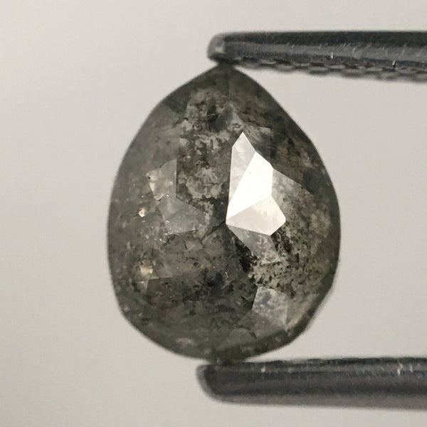 0.94 Ct Grey Color Pear Shape Natural Loose Diamond, 7.05 mm X 5.60 mm Grey Color Rose Cut Pear Natural Loose Diamond SJ14/32