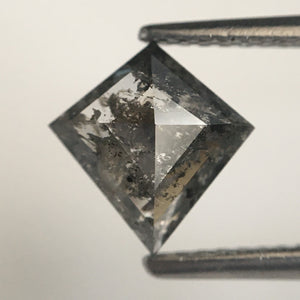 1.31 Ct Kite shape Natural Loose Diamond Salt and Pepper, 8.32 mm x 7.98 mm x 3.35 mm Gray Black Kite Shape Base flat Loose Diamond SJ71/50