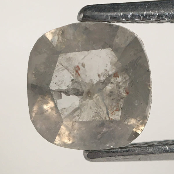 1.39 Ct Gray Color Cushion shape Natural loose diamond, 7.14 mm x 6.88 mm x 2.88 mm Cushion rose cut diamond, 100% conflict free SJ71/59