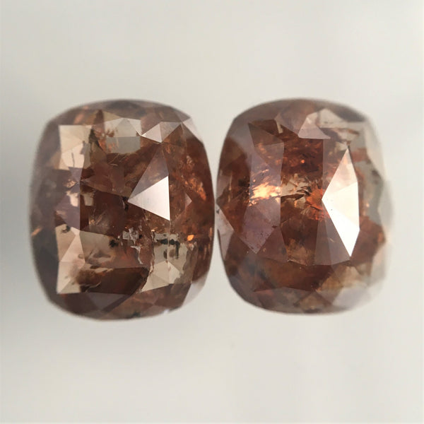 Pair of 5.28 Ct Oval Ct Fancy Brown Natural Loose Diamond, 9.90 mm X 8.20 mm Oval Shape Rose Cut Natural Faceted Loose Diamond SJ13/01
