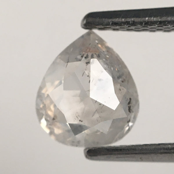 1.25 Ct Pear Shape Rose Cut natural loose diamond Pair, 6.51 mm x 5.70 mm x 2.05 mm Light Grey Rose Cut Pear Natural Diamond SJ71/85