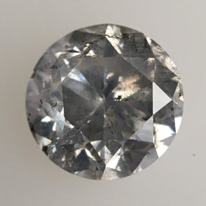 1.90 Ct Round Cut Natural Loose Diamond, 7.13 mm x 5.11 mm Round Shape Brilliant Cut Salt And Pepper i3 Clarity, Loose Diamond SJ72/27