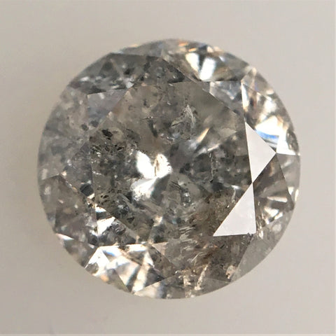 1.16 Ct Natural Salt and Pepper Brilliant Cut Diamond, 6.36 mm x 4.21 mm Grey & Black Loose Diamonds, Natural Loose Diamond SJ72/44