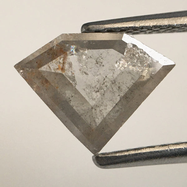 1.14 Ct Shield shape natural loose diamond, 7.42 mm x 9.79 mm x 2.33 mm Shield Shape base flat fancy gray natural diamond SJ71/61