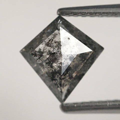 1.16 Ct Kite shape Natural Loose Diamond Salt and Pepper, 8.52 mm x 8.08 mm x 2.88 mm Gray & Black Kite Shape Step cut Loose Diamond SJ71/66