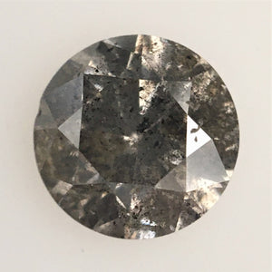 0.70 Ct Salt and Pepper Brilliant Cut Natural Diamond, 5.38 mm x 3.58 mm Grey & Black Loose Diamonds, Natural Loose Diamond SJ72/70