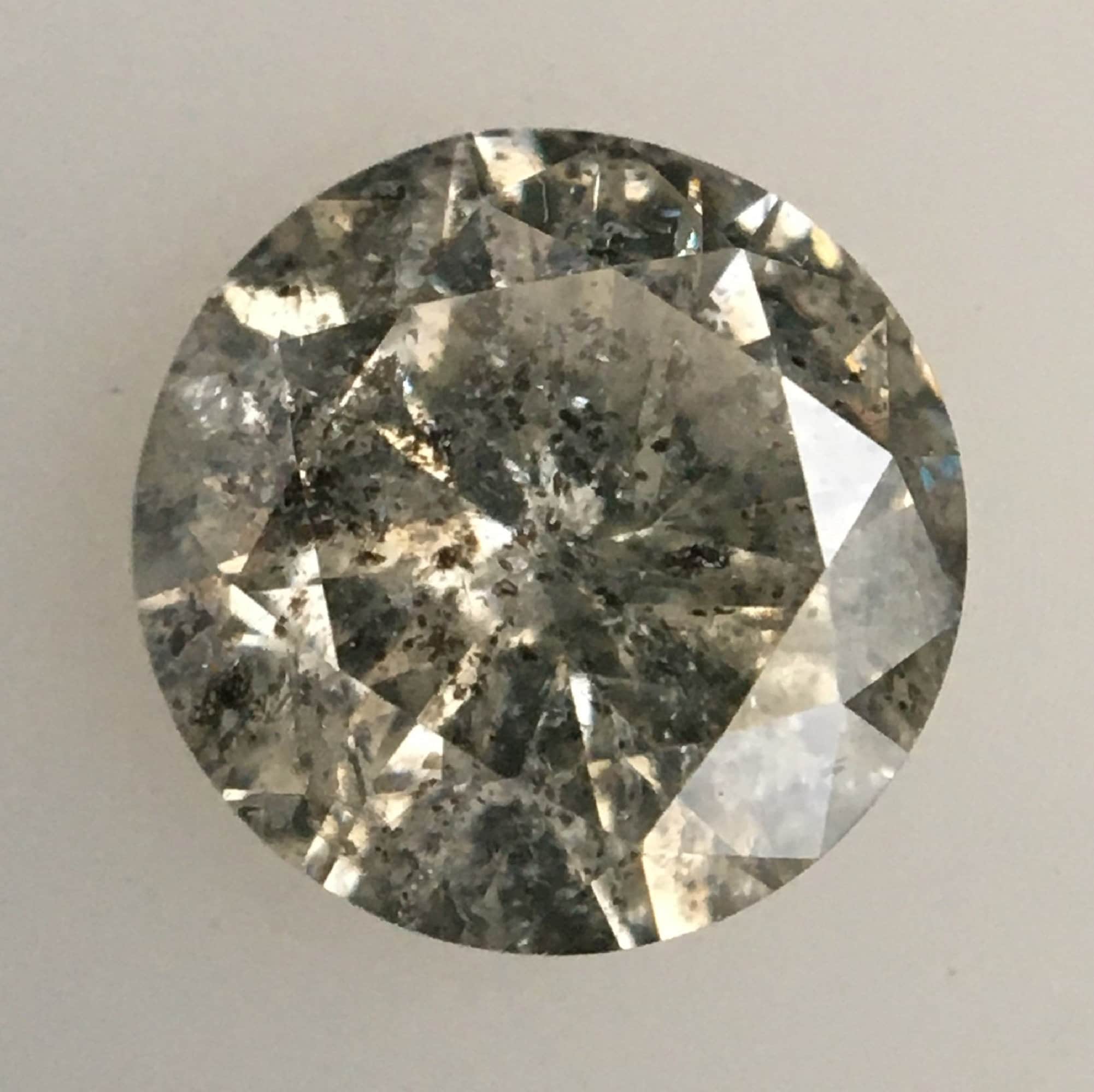 0.74 Ct Salt and Pepper Brilliant Cut Natural Diamond, 5.76 mm x 3.32 mm Grey & Black Loose Diamonds, Natural Loose Diamond SJ72/73