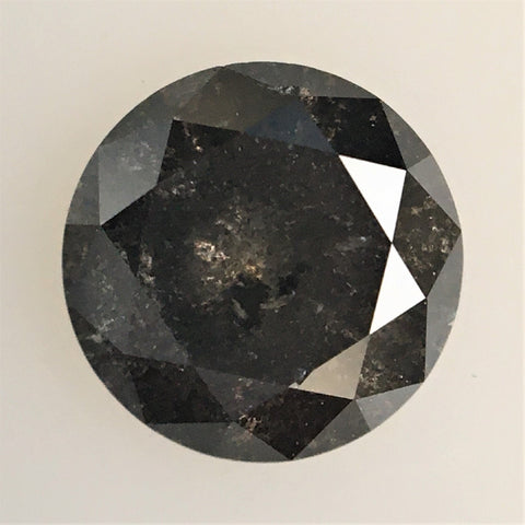 0.72 Ct Salt and Pepper Brilliant Cut Natural Diamond, 5.59 mm x 3.52 mm Grey & Black Loose Diamonds, Natural Loose Diamond SJ72/74