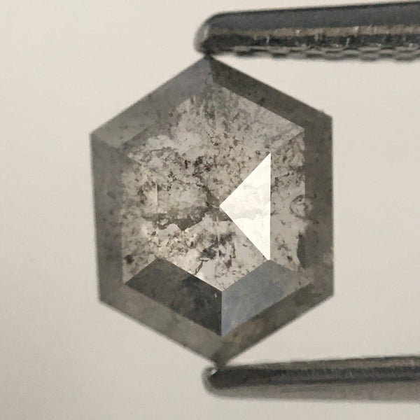 0.85 Ct Natural Loose Diamond Hexagon Shape Salt and Pepper 7.06 mm x 5.48 mm x 2.43 mm, Fancy Hexagon Shape Natural loose diamond SJ70/58