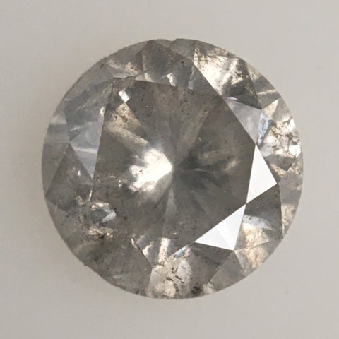 0.79 Ct Natural Loose Diamond Round Brilliant Grey Salt And Pepper Color i3 Clarity 5.66 mm x 3.65 mm, Round Diamond SJ72/09