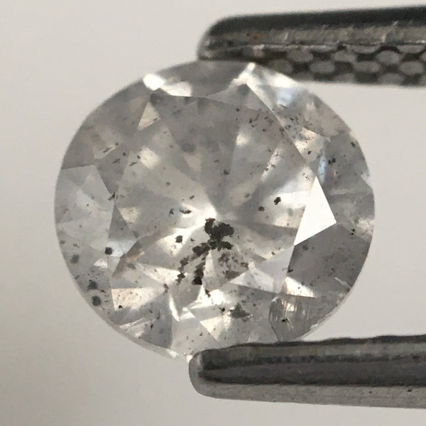 0.80 Ct Round Brilliant Cut Diamond, 5.65 mm x 3.57 mm Salt and Pepper Natural Loose Diamond, Natural Loose Brilliant Cut Diamond SJ72/13