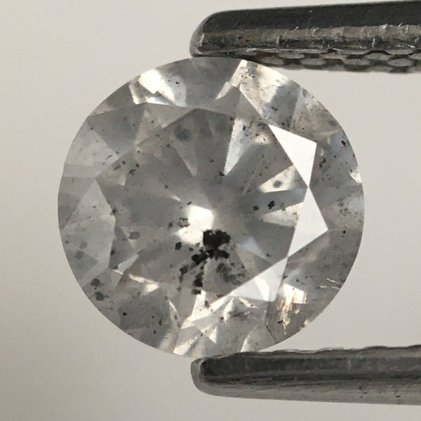 0.80 Ct Round Brilliant Cut Diamond, 5.65 mm x 3.57 mm Salt and Pepper Natural Loose Diamond, Natural Loose Brilliant Cut Diamond SJ72/13