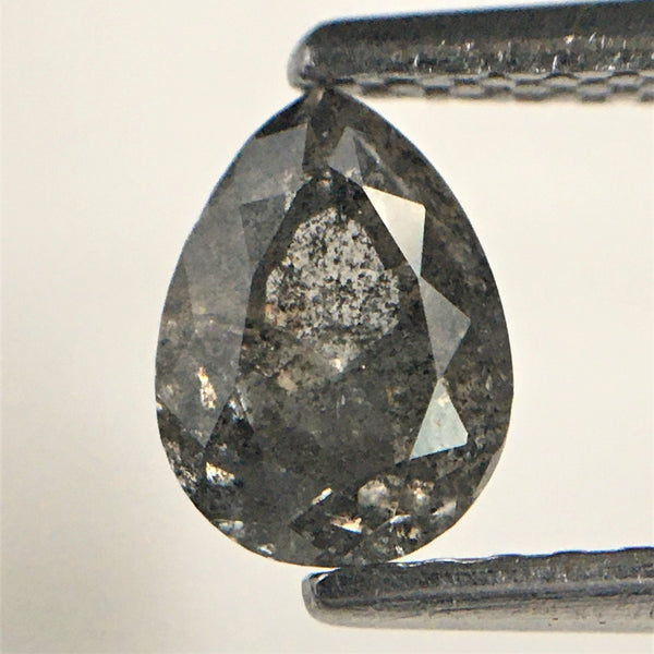 0.62 Ct Pear Shape natural loose diamond salt and pepper, 6.16 mm x 4.50 mm x 2.87 mm Brilliant cut pear shape natural diamond SJ73/12
