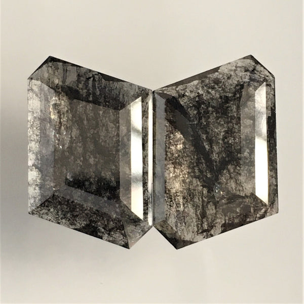 4.69 Ct Fancy Shape Pair Natural Loose Diamond, Geometric Shape Grey Color 15.98 mm X 9.54 mm x 1.57 mm Natural Loose Diamond SJ55/56