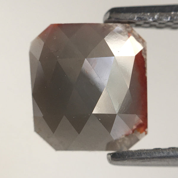 1.15 Ct Square Cushion Shape Gray Brown Rose Cut Natural Loose Diamond, 6.80 mm x 6.38 mm x 2.36 mm Diamond for Engagement ring AJ10/42