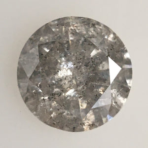 0.74 Ct 5.76 mm x 3.43 mm Round Brilliant Cut Natural Loose Diamond Salt and Pepper, Gray and Black Color i3 Clarity Round Diamond SJ72/58