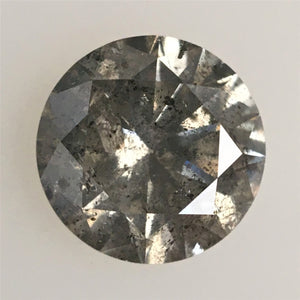 0.85 Ct Natural Salt and Pepper Brilliant Cut Diamond, 5.95 mm x 3.67 mm Grey & Black Loose Diamonds, Natural Loose Diamond SJ72/59