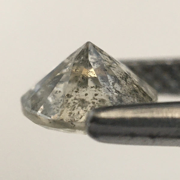 0.74 Ct Salt and Pepper Brilliant Cut Natural Diamond, 5.76 mm x 3.32 mm Grey & Black Loose Diamonds, Natural Loose Diamond SJ72/73