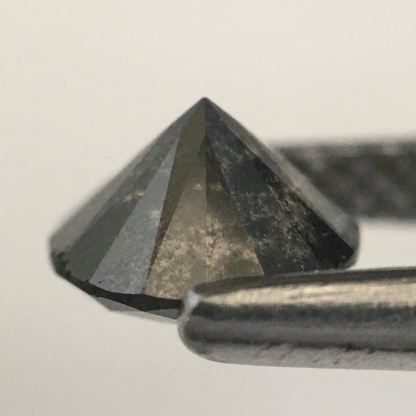 0.72 Ct Salt and Pepper Brilliant Cut Natural Diamond, 5.59 mm x 3.52 mm Grey & Black Loose Diamonds, Natural Loose Diamond SJ72/74