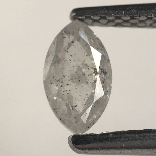 0.42 Ct Marquise Shaped Natural Brilliant Cut Loose Diamond 6.14 mm x 3.55 mm x 2.34 mm, Light Gray Salt & pepper Loose Diamond SJ73/21