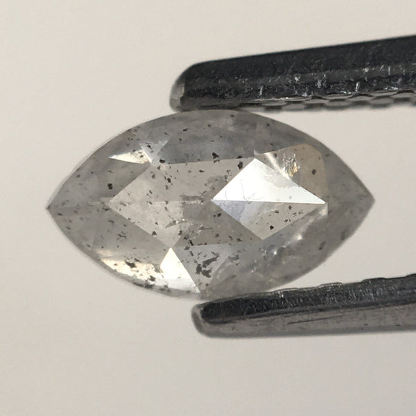 0.42 Ct Marquise Shaped Natural Brilliant Cut Loose Diamond 6.14 mm x 3.55 mm x 2.34 mm, Light Gray Salt & pepper Loose Diamond SJ73/21