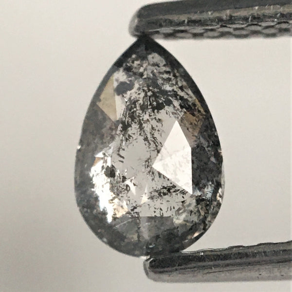 0.45 Ct Pear Shape natural loose diamond salt and pepper, 6.27 mm x 4.17 mm x 2.17 mm Brilliant cut pear shape natural diamond SJ73/25