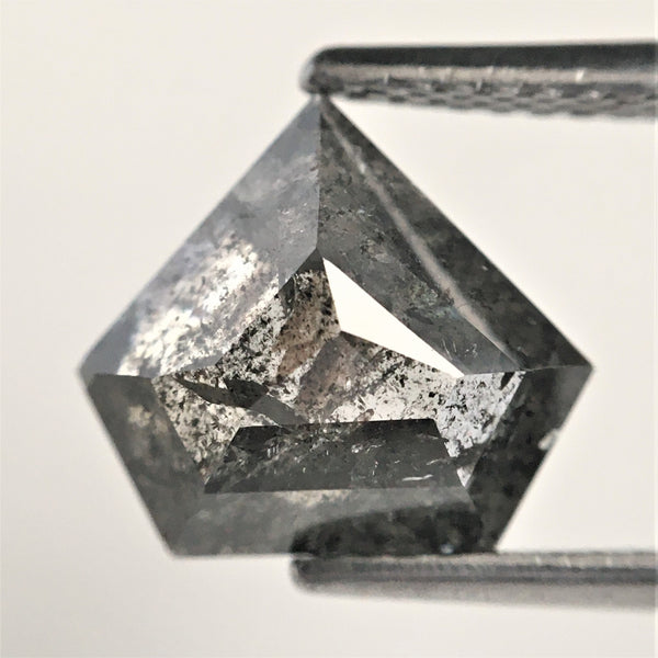 4.54 Ct Salt and Pepper Shield Shape Natural Loose Diamond, 8.93 mm x 10.01 mm x 3.63 mm Pair Fancy Shape Natural Loose Diamond SJ74/04