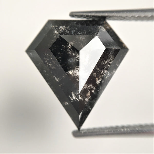 10.29 Ct Salt and Pepper Shield Shape Natural Loose Diamond, 15.16 mm x 14.30 mm x 3.75 mm Pair Fancy Shape Natural Loose Diamond SJ74/09