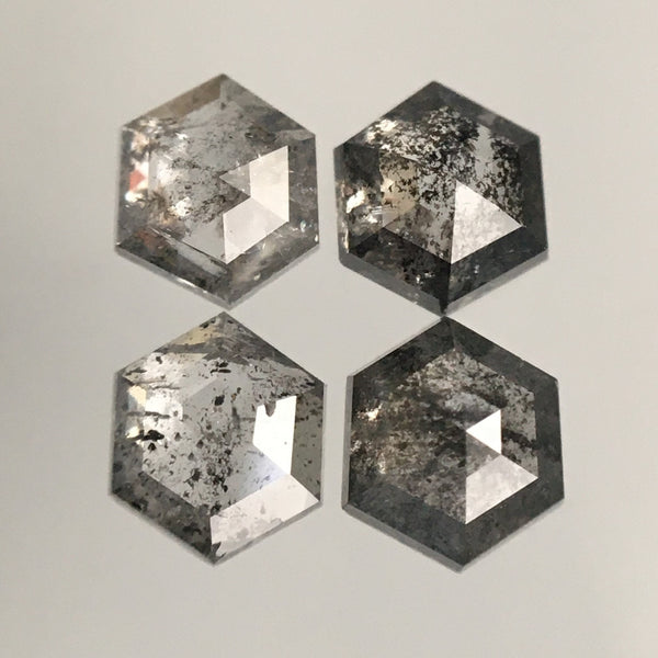 0.78 Ct 4 Pcs Hexagon Shape Natural Loose Diamond, 3.46 mm to 3.79 mm Fancy Color Hexagon Cut loose diamond Use for Jewellery making SJ73/15
