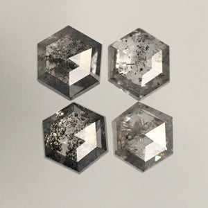 0.78 Ct 4 Pcs Hexagon Shape Natural Loose Diamond, 3.46 mm to 3.79 mm Fancy Color Hexagon Cut loose diamond Use for Jewellery making SJ73/15