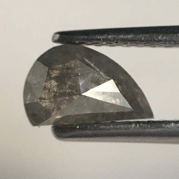 0.82 Ct 7.55 mm X 4.49 mm X 2.92 mm Half moon Loose Natural Diamond, Fancy Gray Rose Cut D Shape Natural Loose Diamond SJ10/47