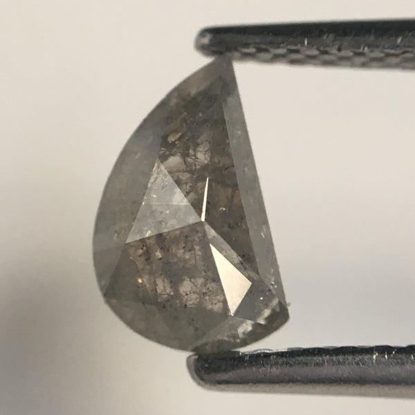 0.82 Ct 7.55 mm X 4.49 mm X 2.92 mm Half moon Loose Natural Diamond, Fancy Gray Rose Cut D Shape Natural Loose Diamond SJ10/47