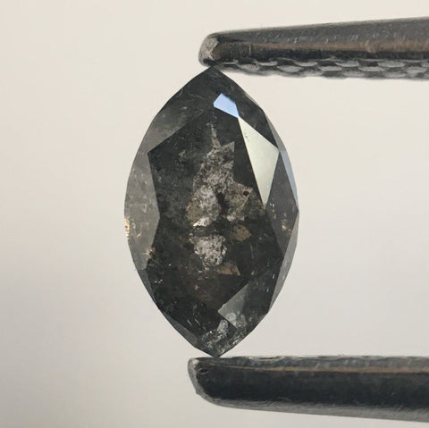 0.30 CT Grey Marquise Shaped Brilliant Cut Natural Loose Diamond 5.68 mm x 3.40 mm x 2.02 mm, Salt & pepper Rose Cut Loose Diamond SJ01/35