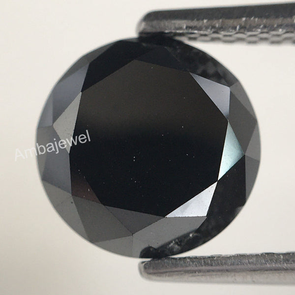 1.89 Ct 7.49 mm x 4.92 mm Round brilliant Cut Loose Natural Diamond, Heated Black round Cut Natural Loose Diamond best for ring SJ74/11