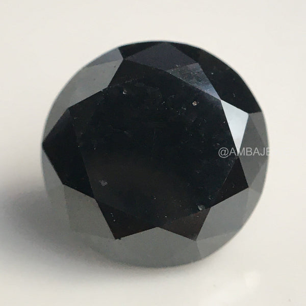1.98 Ct Round brilliant Cut Loose Natural Diamond 7.49 mm x 5.36 mm, Heated Black round Cut Natural Loose Diamond best for ring SJ74/14