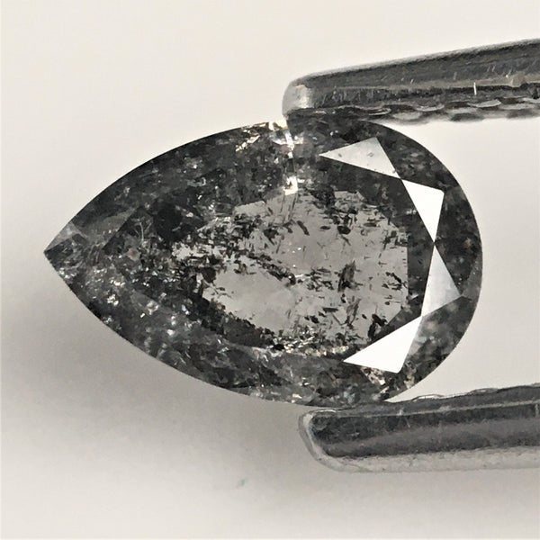 0.45 Ct Pear Shape natural loose diamond salt and pepper, 6.27 mm x 4.17 mm x 2.17 mm Brilliant cut pear shape natural diamond SJ73/25