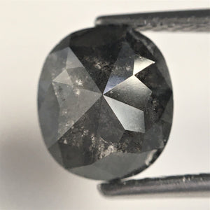 1.97 Ct Oval Shape Fancy Grey Black Natural Loose Diamond 8.27 mm X 7.26 mm X 3.77 mm Oval Shape Rose Cut Natural Loose Diamond SJ10/51