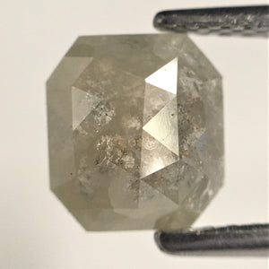 1.13 Ct Grey Color Emerald Cut Natural Loose Diamond, 7.00 mm X 6.40 mm Emerald Shape Loose Natural Diamond Use for Jewellery SJ12/37