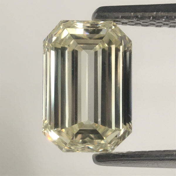 1.26 Ct Natural Loose Diamond Emerald Shape, 7.62 MM x 5.18 MM x 3.03 MM, M Color VS1 clarity Faint Yellow Natural Loose Diamond SJ39/55